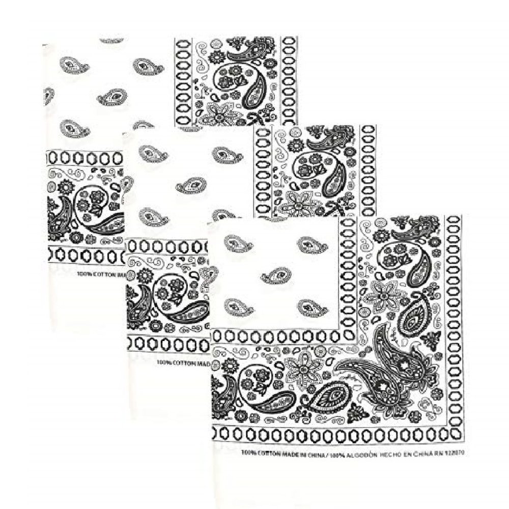 Paisley 3 piece Assorted Cotton Bandanas